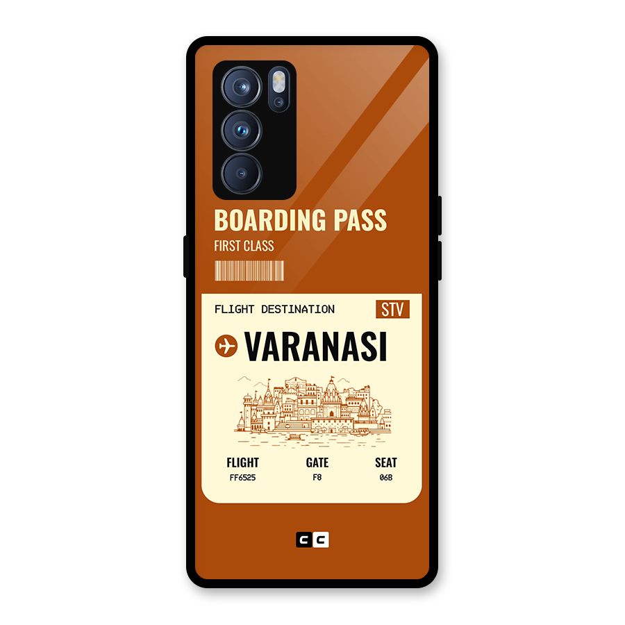 Varanasi Boarding Pass Glass Back Case for Oppo Reno6 Pro 5G