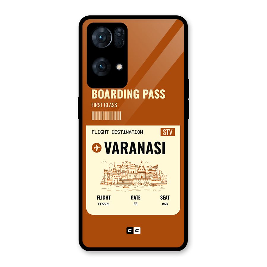 Varanasi Boarding Pass Glass Back Case for Oppo Reno7 Pro 5G