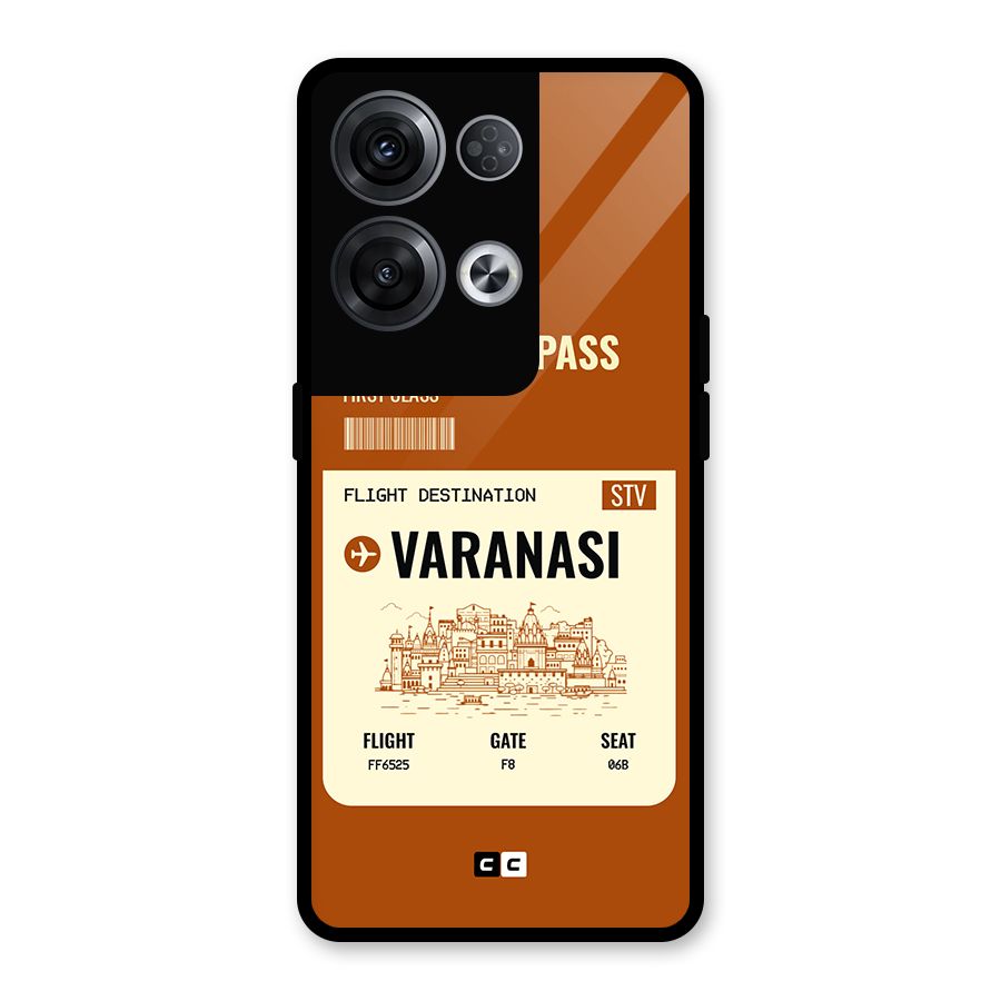 Varanasi Boarding Pass Glass Back Case for Oppo Reno8 Pro 5G