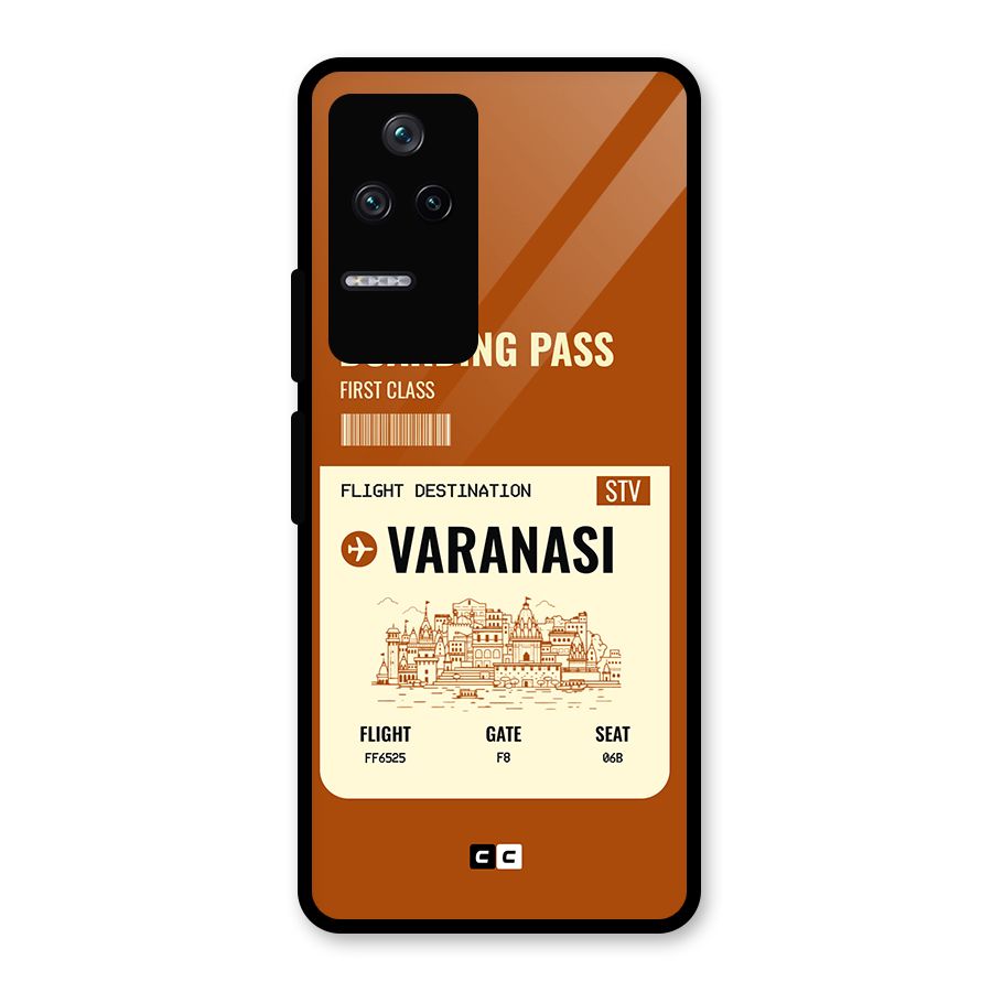 Varanasi Boarding Pass Glass Back Case for Poco F4 5G