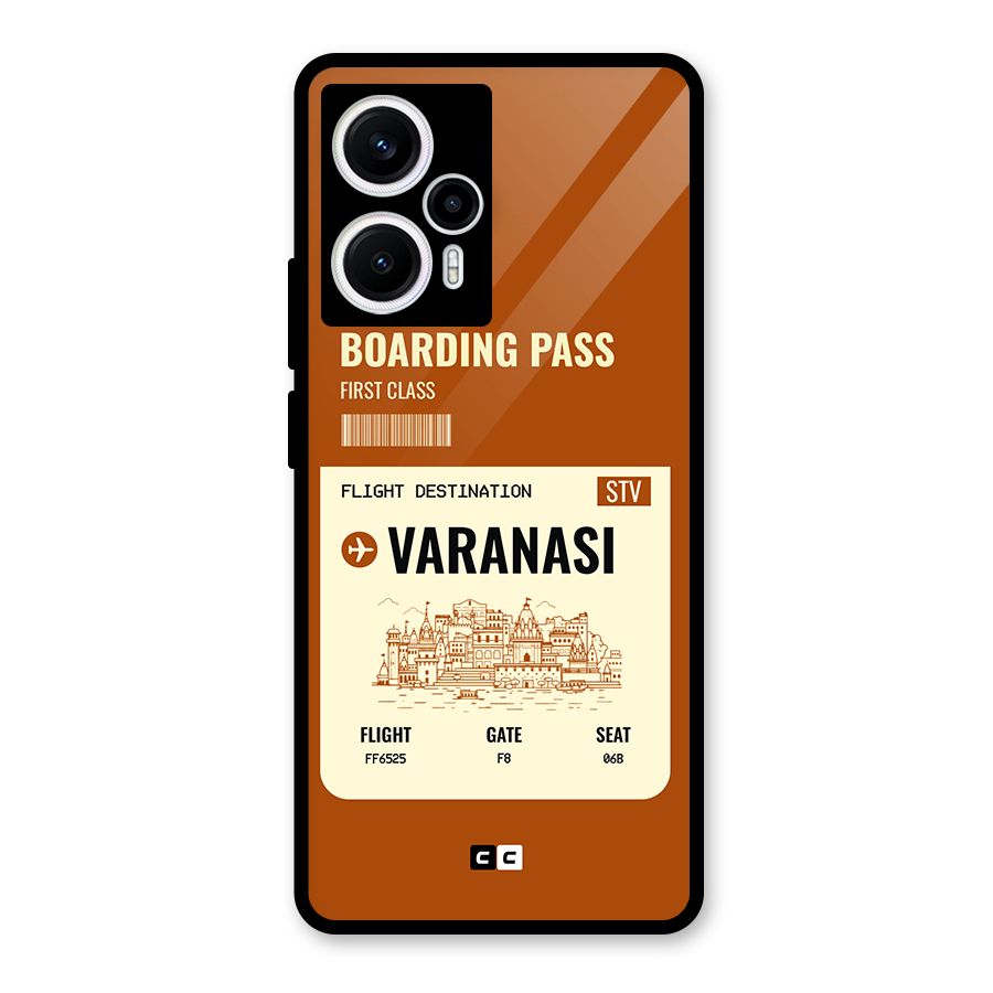 Varanasi Boarding Pass Glass Back Case for Poco F5