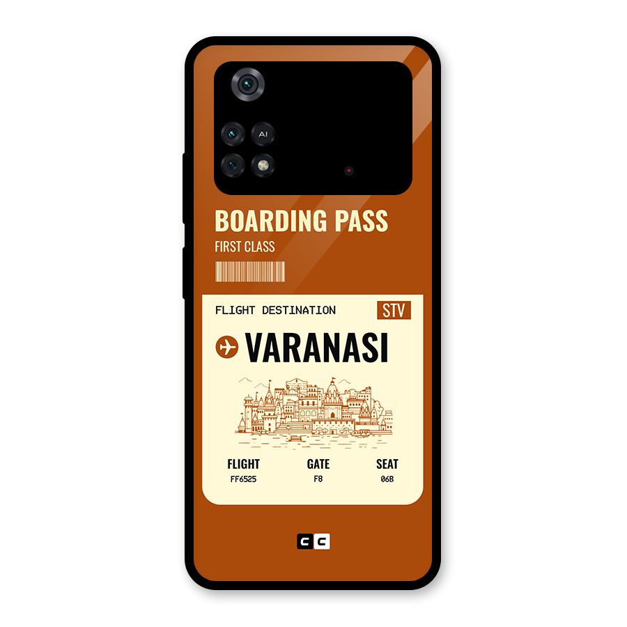 Varanasi Boarding Pass Glass Back Case for Poco M4 Pro 4G