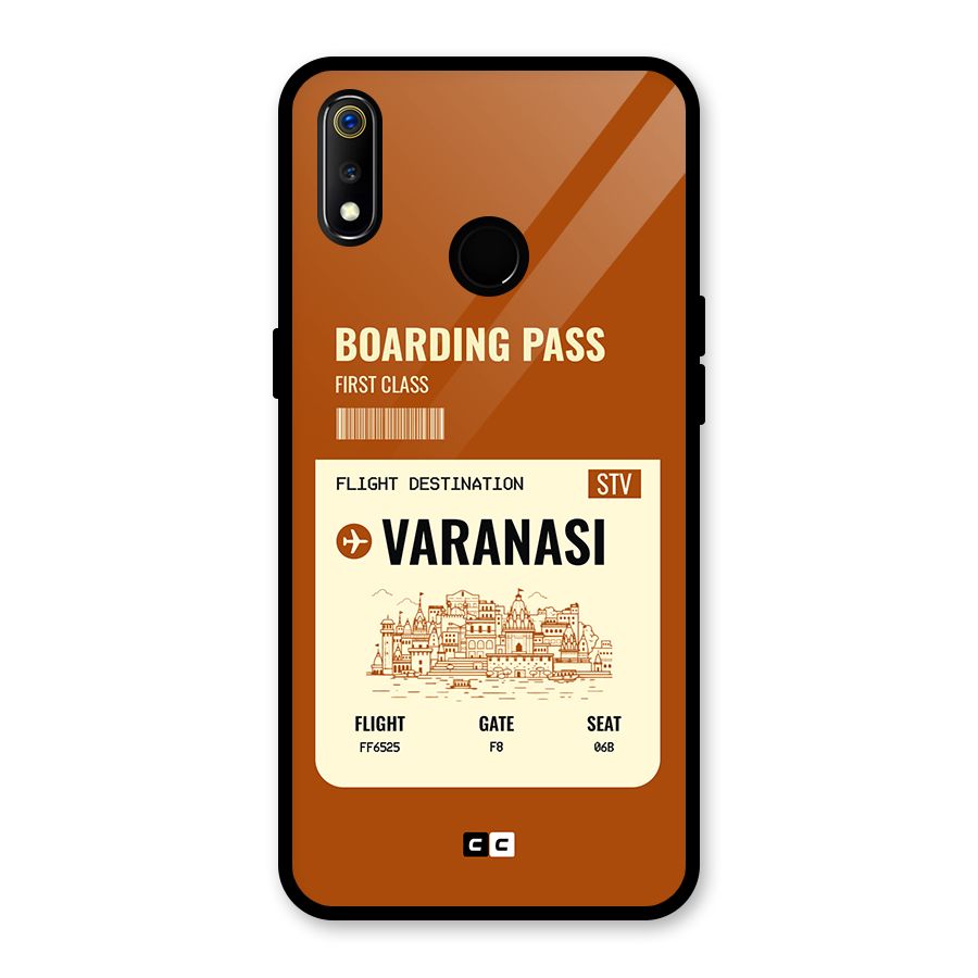Varanasi Boarding Pass Glass Back Case for Realme 3i