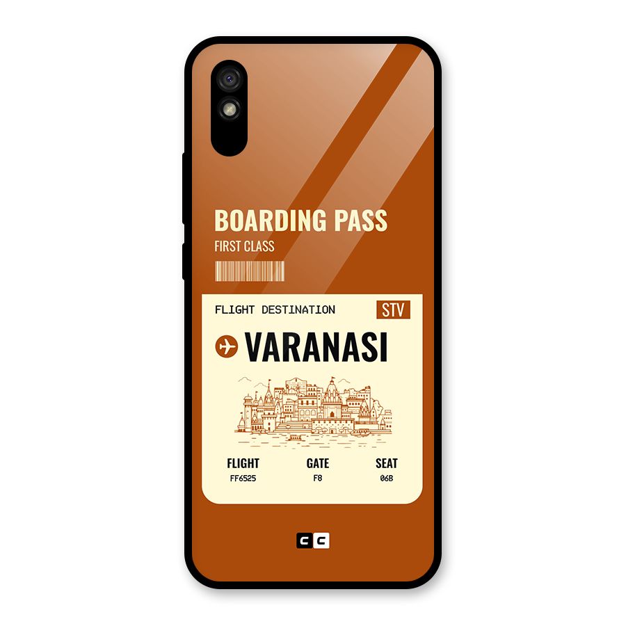 Varanasi Boarding Pass Glass Back Case for Redmi 9A