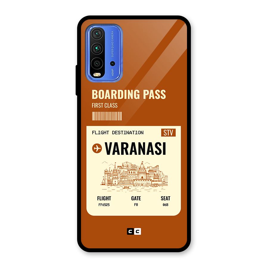Varanasi Boarding Pass Glass Back Case for Redmi 9 Power