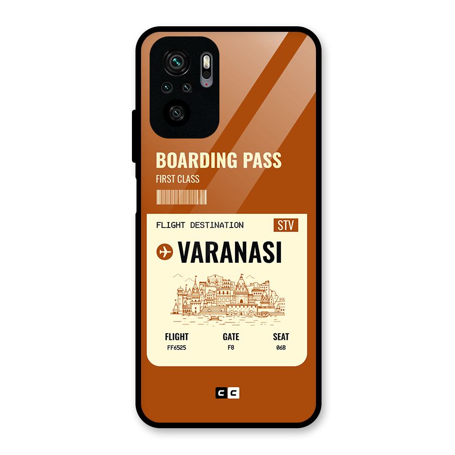 Varanasi Boarding Pass Glass Back Case for Redmi Note 10S