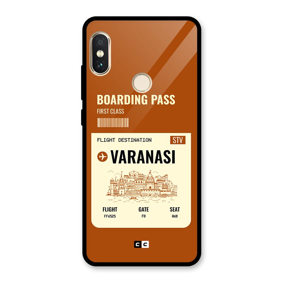Varanasi Boarding Pass Glass Back Case for Redmi Note 5 Pro