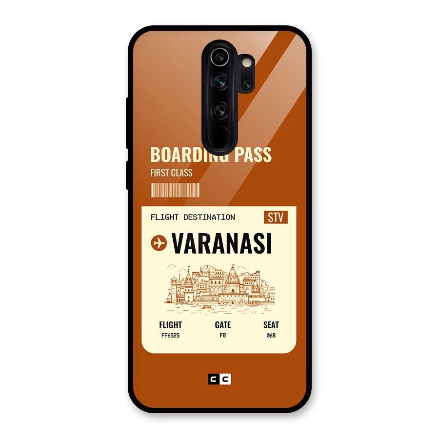 Varanasi Boarding Pass Glass Back Case for Redmi Note 8 Pro