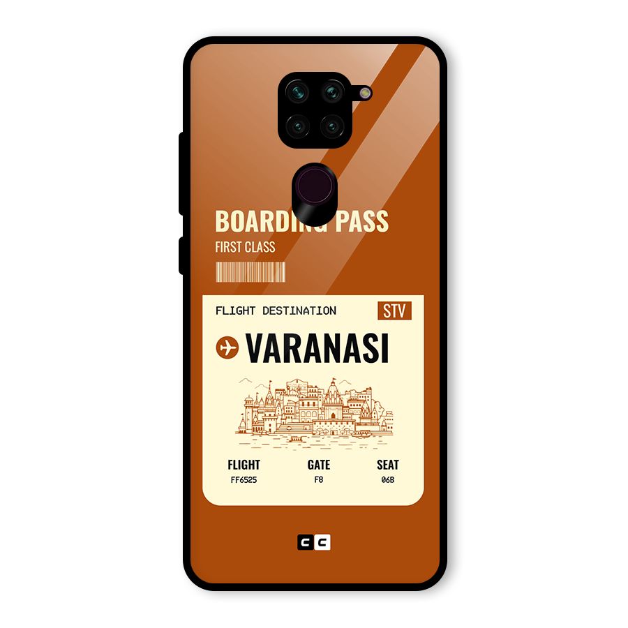 Varanasi Boarding Pass Glass Back Case for Redmi Note 9