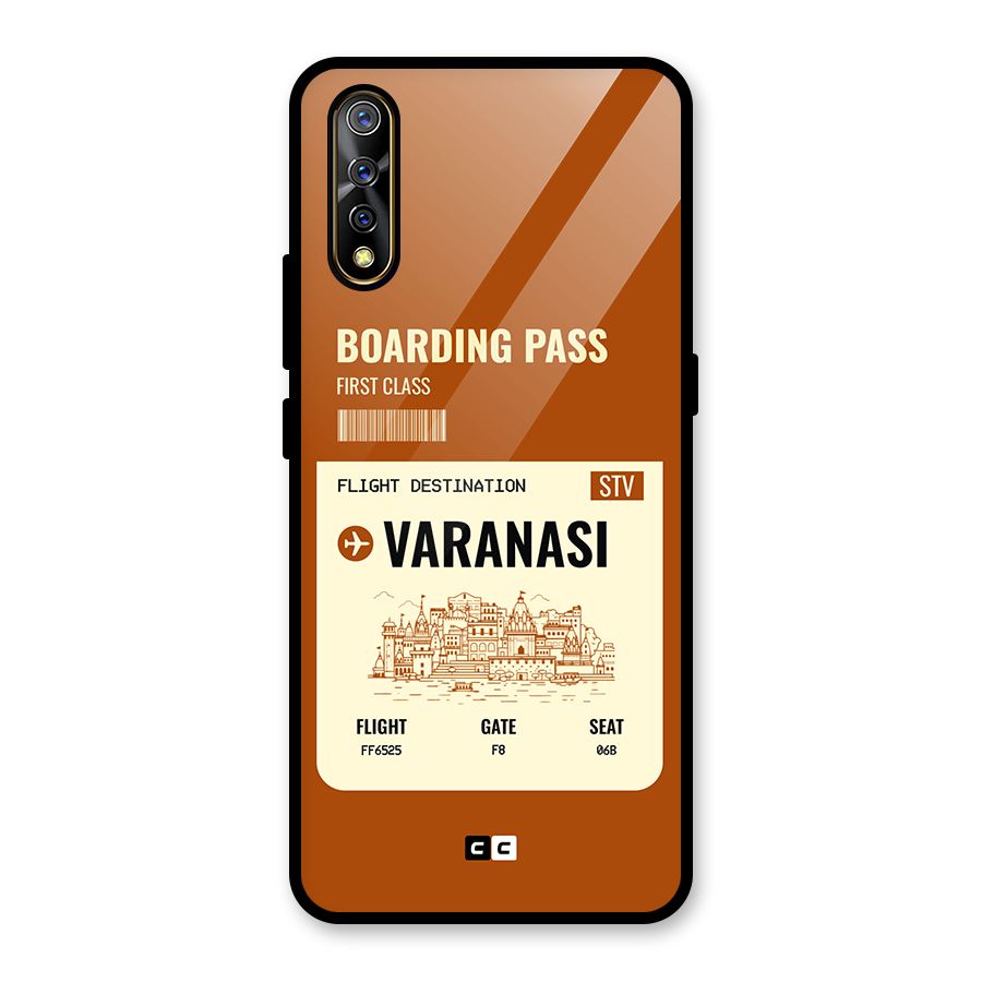 Varanasi Boarding Pass Glass Back Case for Vivo S1