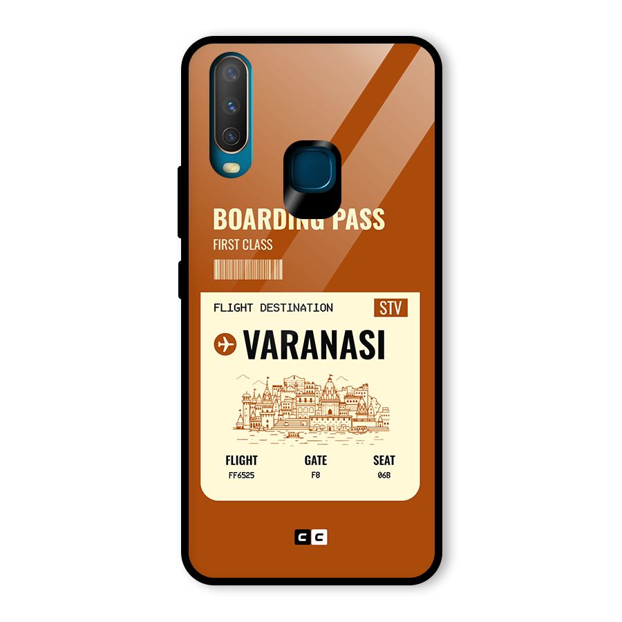 Varanasi Boarding Pass Glass Back Case for Vivo U10