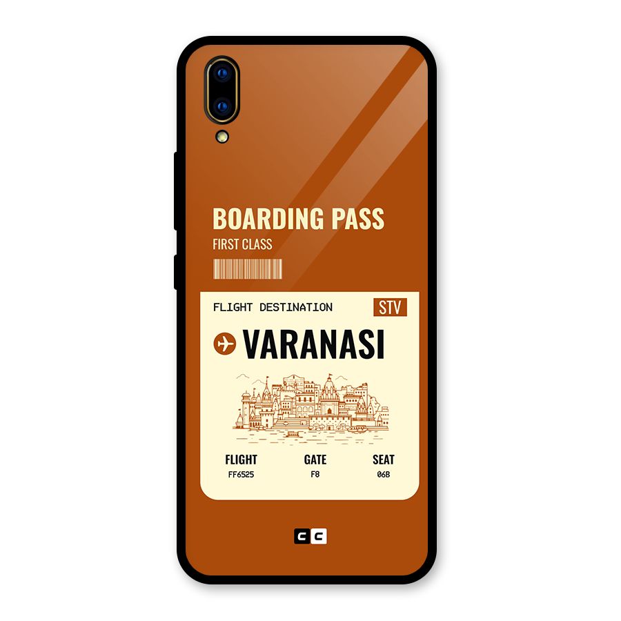 Varanasi Boarding Pass Glass Back Case for Vivo V11 Pro