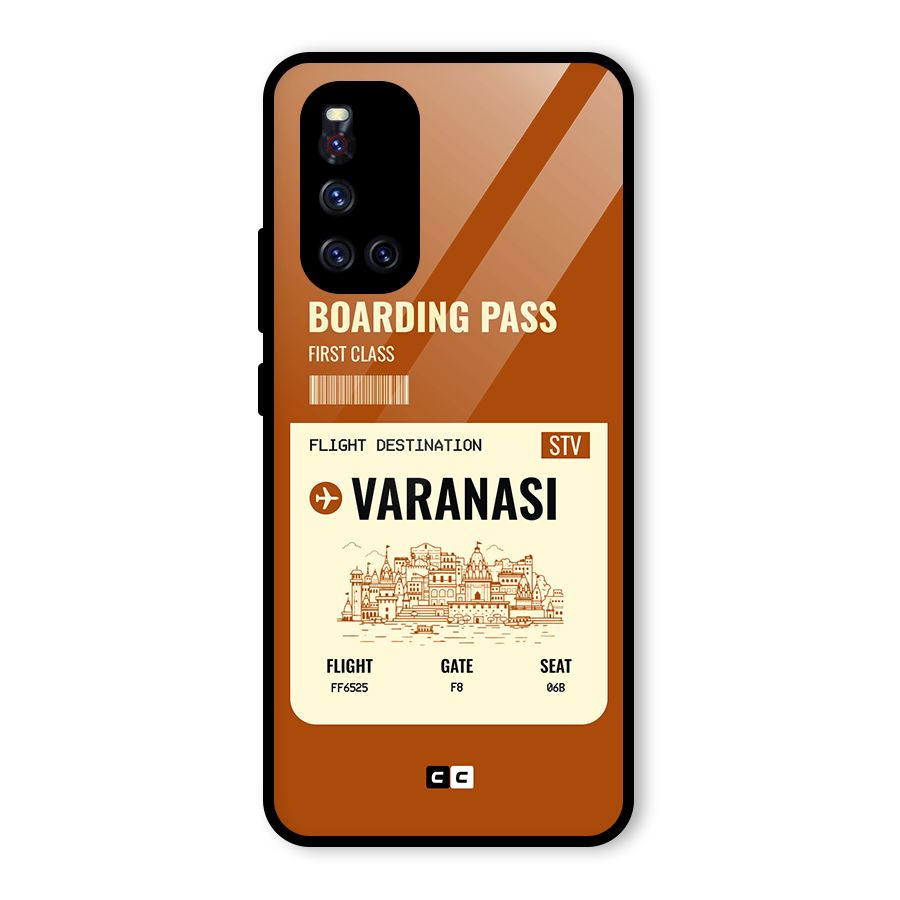 Varanasi Boarding Pass Glass Back Case for Vivo V19