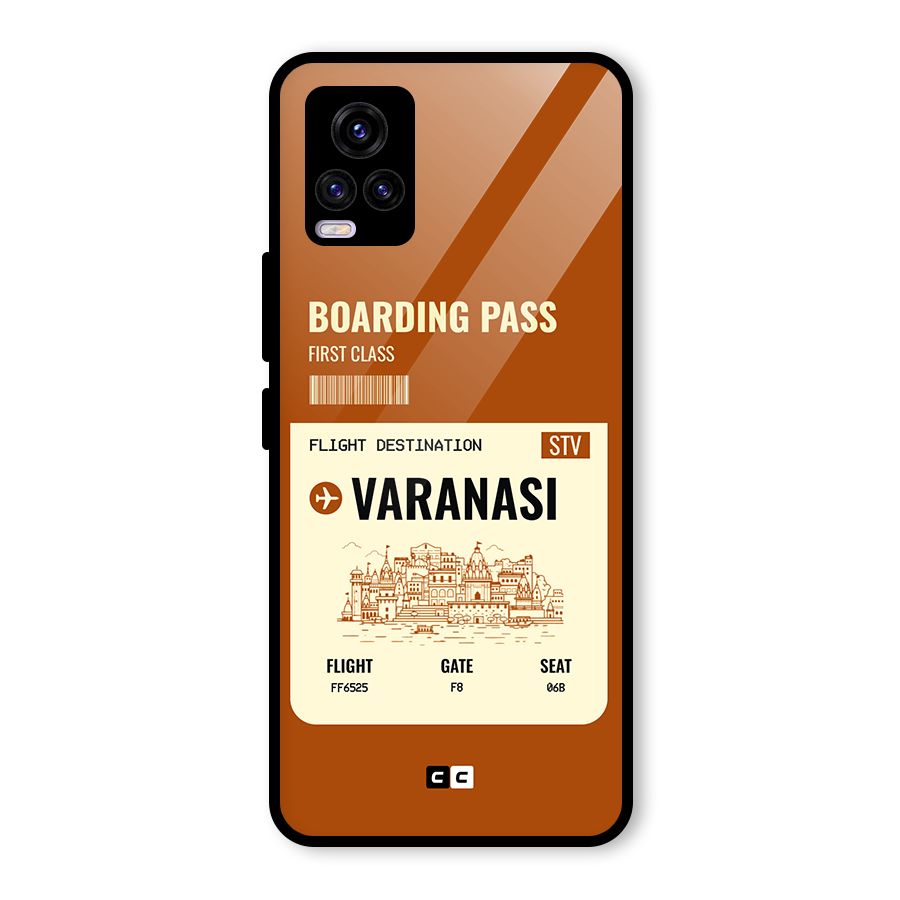 Varanasi Boarding Pass Glass Back Case for Vivo V20 2021