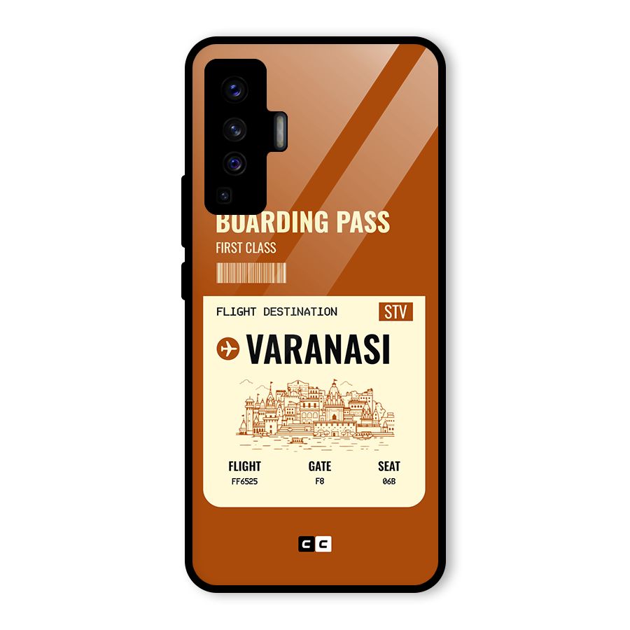 Varanasi Boarding Pass Glass Back Case for Vivo X50