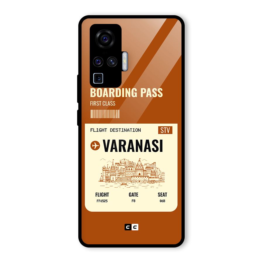 Varanasi Boarding Pass Glass Back Case for Vivo X50 Pro