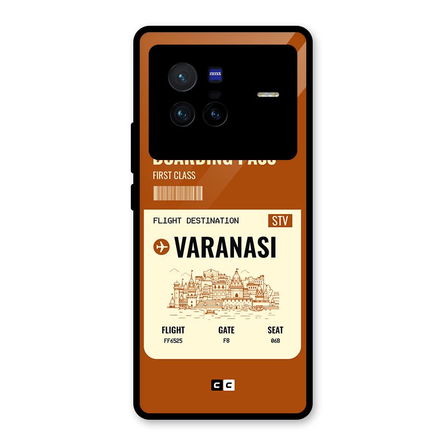 Varanasi Boarding Pass Glass Back Case for Vivo X80