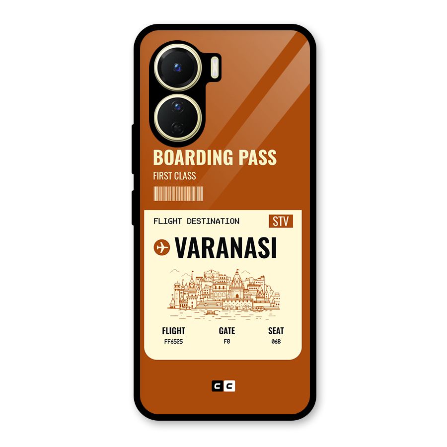 Varanasi Boarding Pass Glass Back Case for Vivo Y16