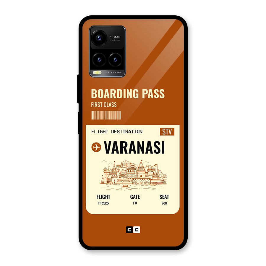 Varanasi Boarding Pass Glass Back Case for Vivo Y21 2021