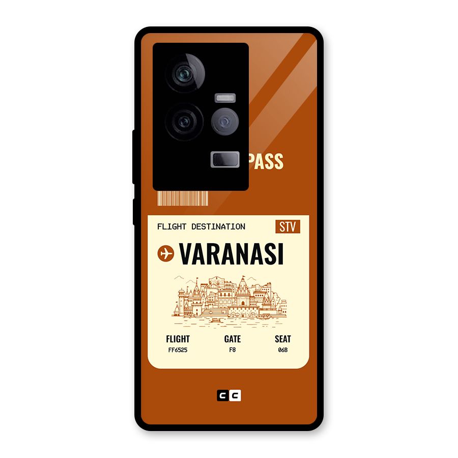 Varanasi Boarding Pass Glass Back Case for Vivo iQOO 11 5G
