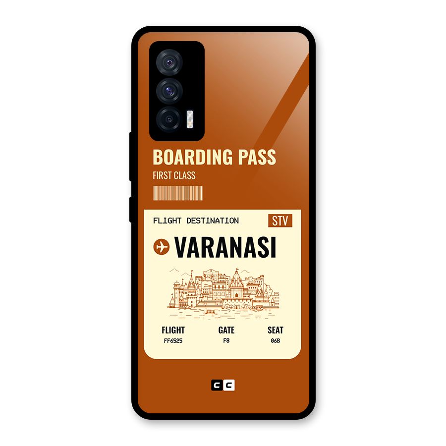 Varanasi Boarding Pass Glass Back Case for Vivo iQOO 7 5G