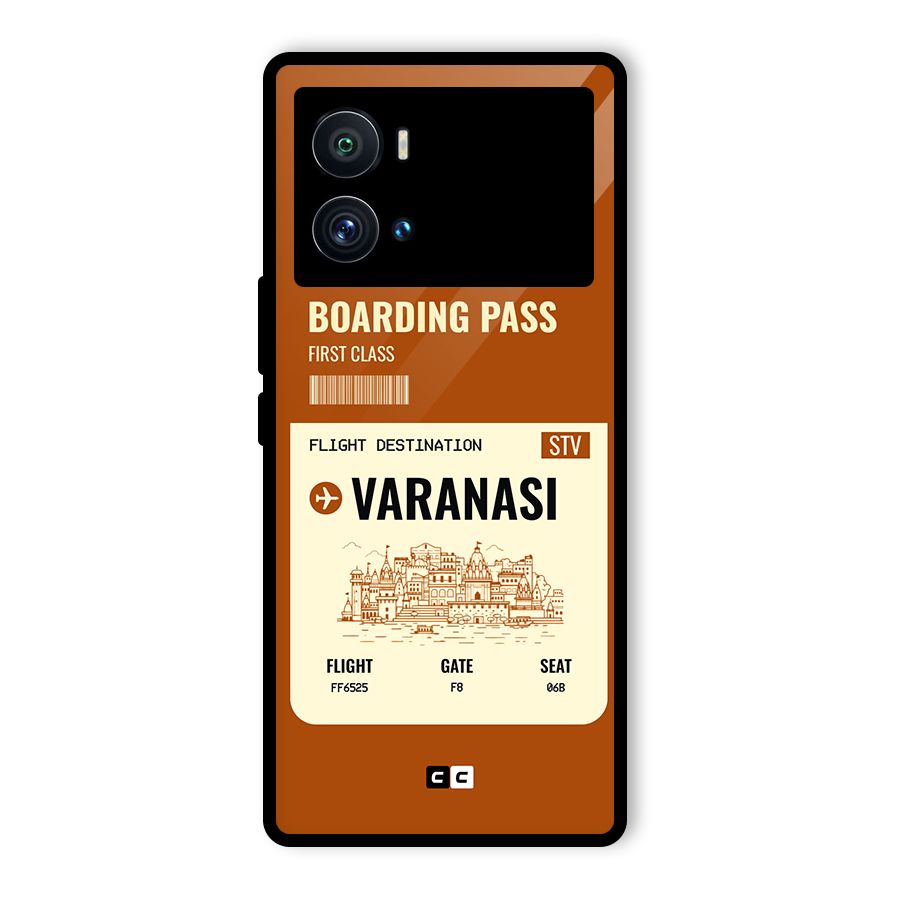 Varanasi Boarding Pass Glass Back Case for Vivo iQOO 9 Pro