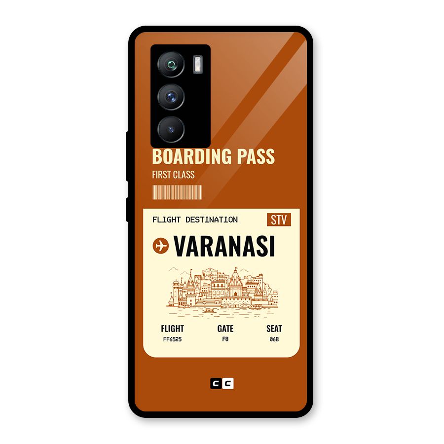 Varanasi Boarding Pass Glass Back Case for Vivo iQOO 9 SE