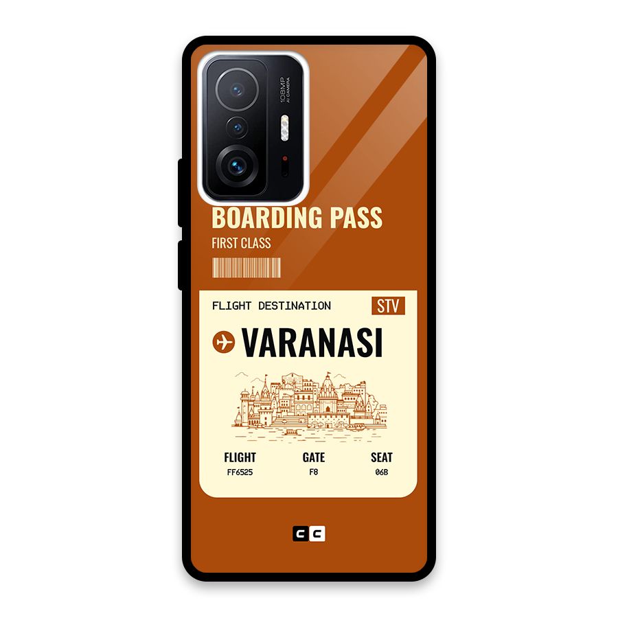 Varanasi Boarding Pass Glass Back Case for Xiaomi 11T Pro