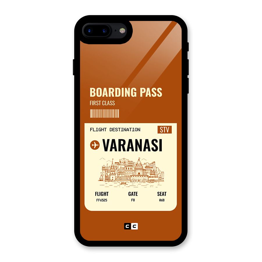Varanasi Boarding Pass Glass Back Case for iPhone 7 Plus