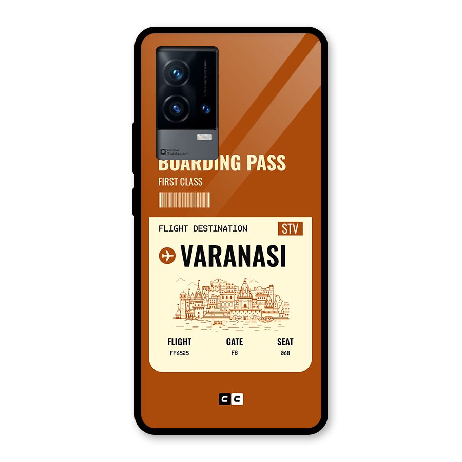 Varanasi Boarding Pass Glass Back Case for iQOO 9 5G
