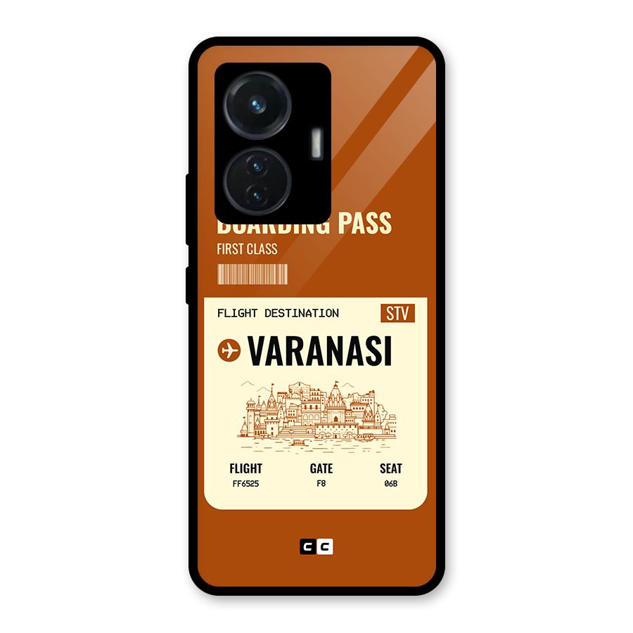 Varanasi Boarding Pass Glass Back Case for iQOO Z6 44W