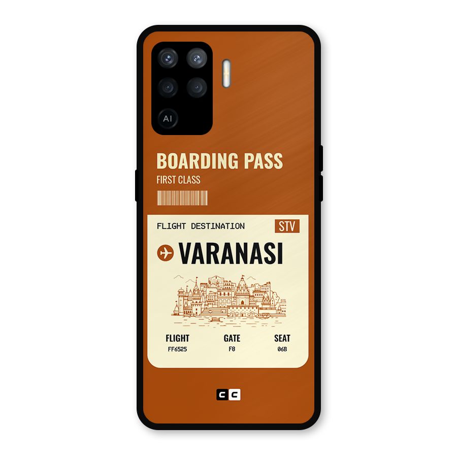 Varanasi Boarding Pass Metal Back Case for Oppo F19 Pro