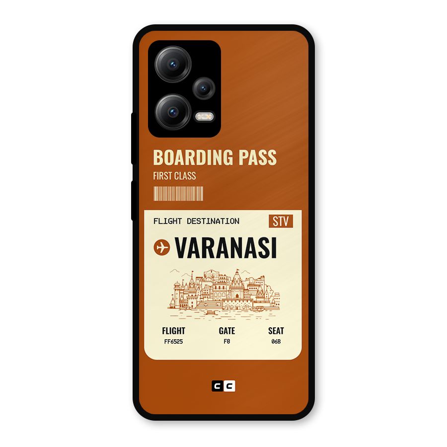 Varanasi Boarding Pass Metal Back Case for Redmi Note 12 5G