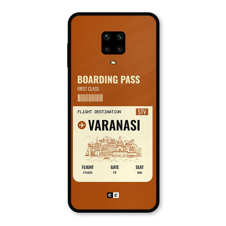 Varanasi Boarding Pass Metal Back Case for Redmi Note 9 Pro