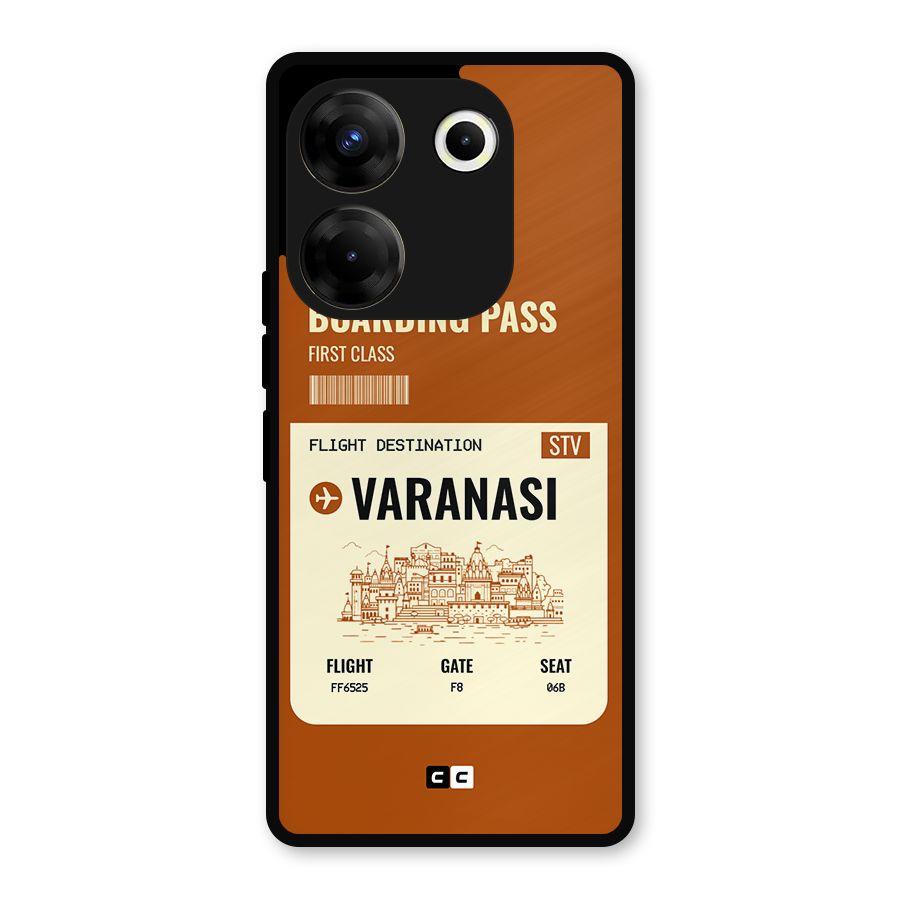 Varanasi Boarding Pass Metal Back Case for Tecno Camon 20