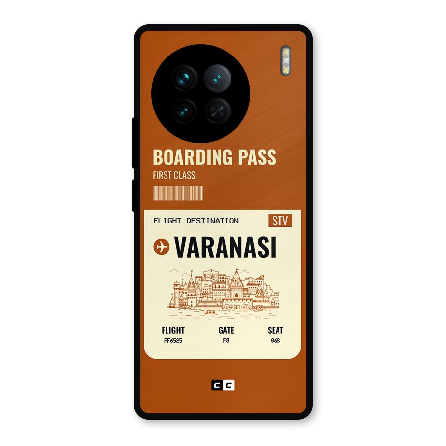 Varanasi Boarding Pass Metal Back Case for Vivo X90