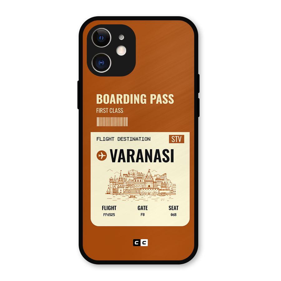 Varanasi Boarding Pass Metal Back Case for iPhone 12