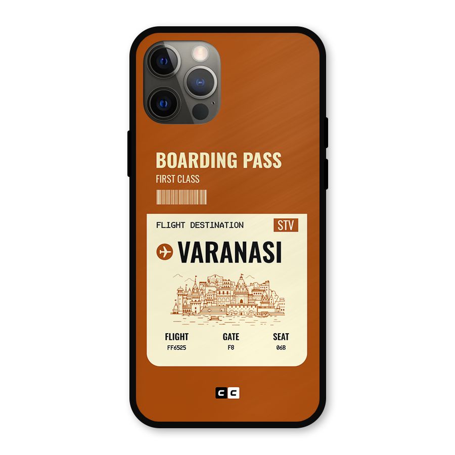 Varanasi Boarding Pass Metal Back Case for iPhone 12 Pro