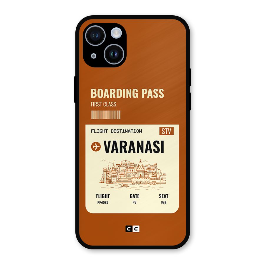 Varanasi Boarding Pass Metal Back Case for iPhone 14