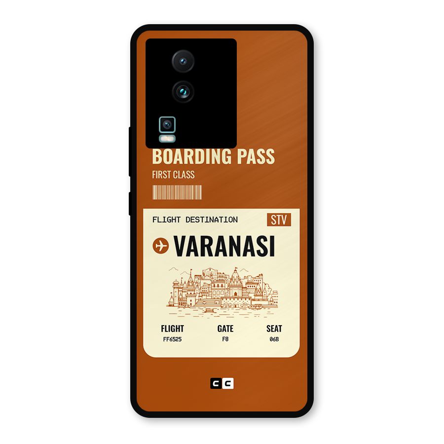 Varanasi Boarding Pass Metal Back Case for iQOO Neo 7