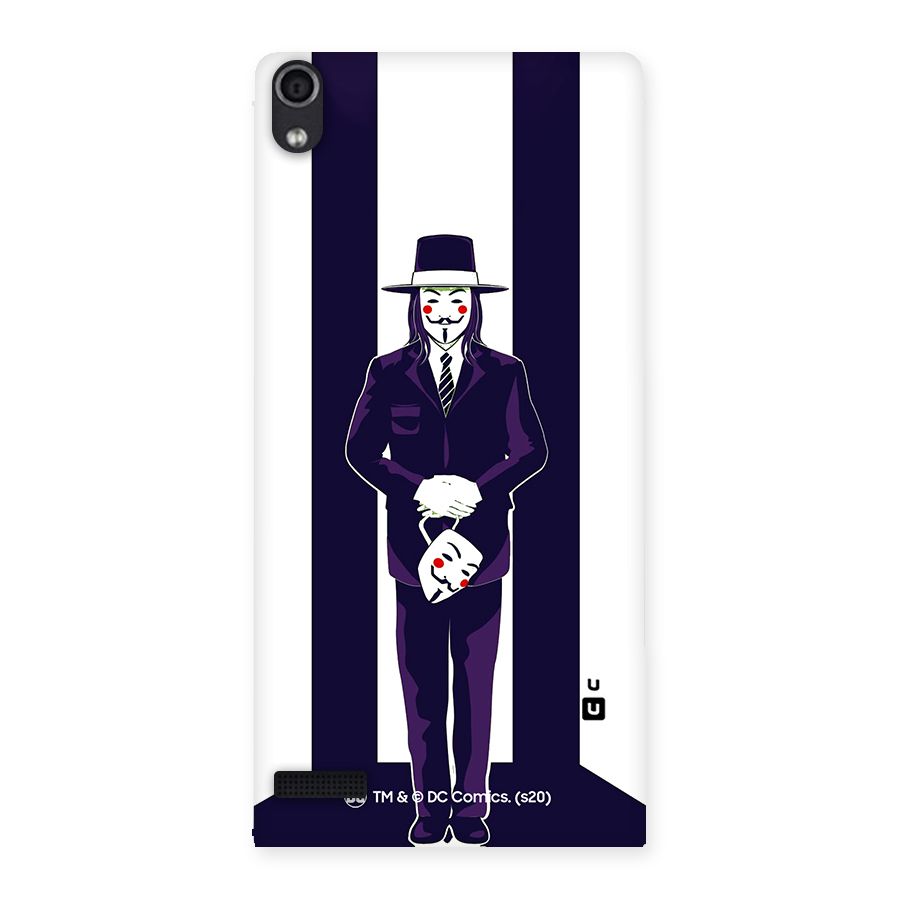 Vendetta Gentleman Holding Mask Illustration Back Case for Ascend P6