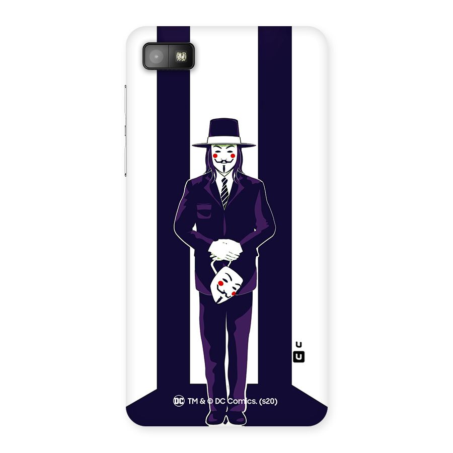 Vendetta Gentleman Holding Mask Illustration Back Case for Blackberry Z10