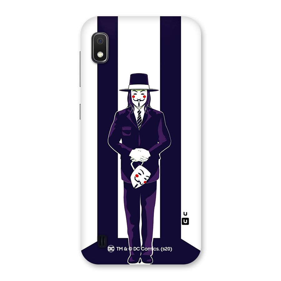Vendetta Gentleman Holding Mask Illustration Back Case for Galaxy A10