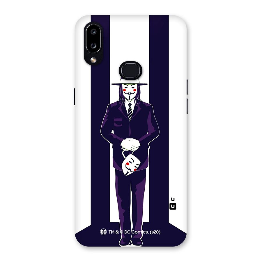 Vendetta Gentleman Holding Mask Illustration Back Case for Galaxy A10s
