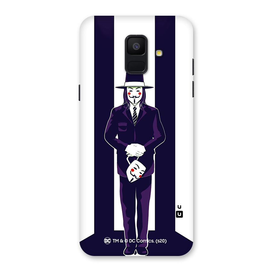 Vendetta Gentleman Holding Mask Illustration Back Case for Galaxy A6 (2018)