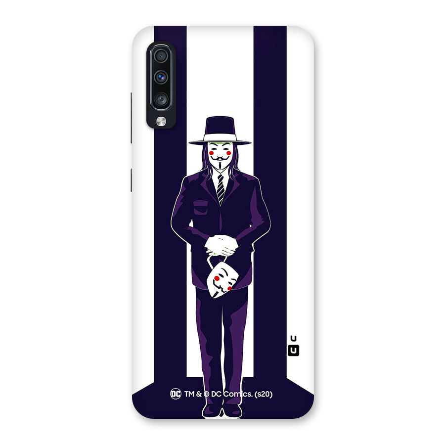 Vendetta Gentleman Holding Mask Illustration Back Case for Galaxy A70