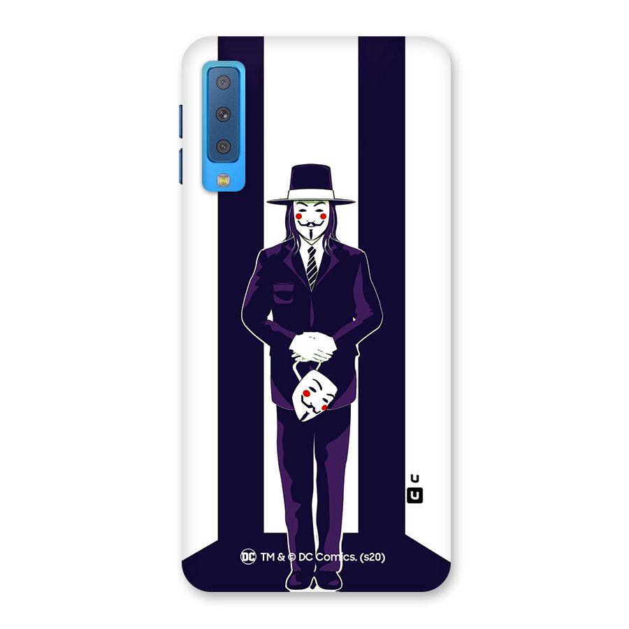 Vendetta Gentleman Holding Mask Illustration Back Case for Galaxy A7 (2018)