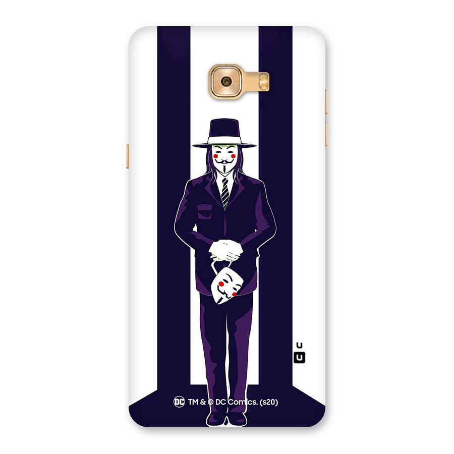 Vendetta Gentleman Holding Mask Illustration Back Case for Galaxy C9 Pro