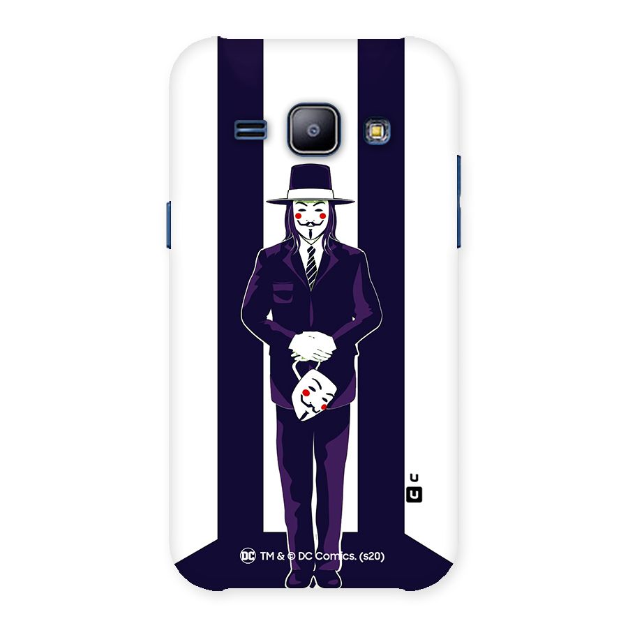 Vendetta Gentleman Holding Mask Illustration Back Case for Galaxy J1