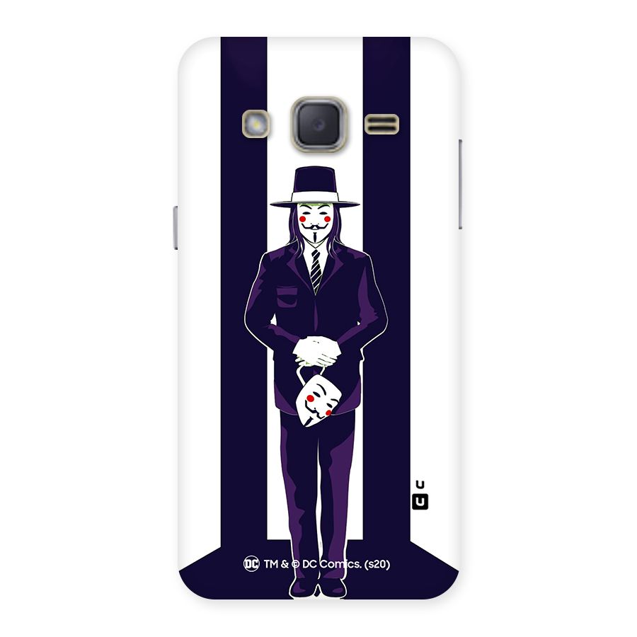 Vendetta Gentleman Holding Mask Illustration Back Case for Galaxy J2